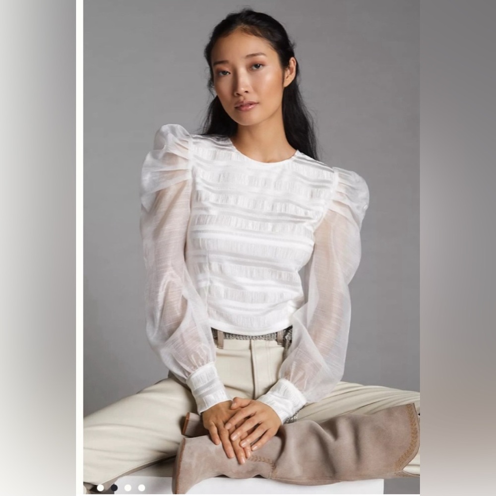 Anthropologie White Blouse
